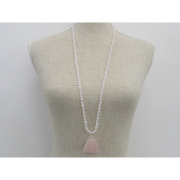 faceted rose quatrz with triangle drop-rose