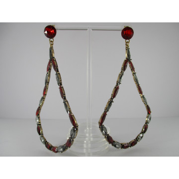 Oversized crystal teardrops	Red