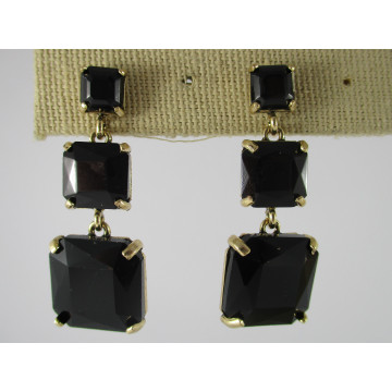 Triple square crystal drops	black