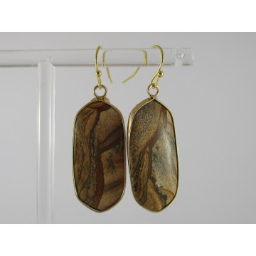 oval stone drops - jasper