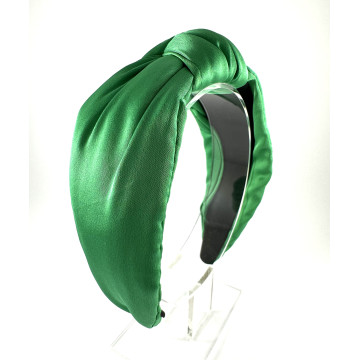Satin knot top-green