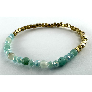 crystal, amazonite & gold...