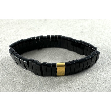 Tila stretch ring-black/gold