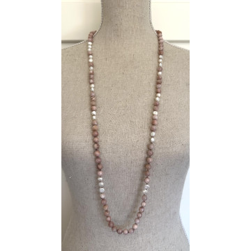 Sandstone 8mm & pearl,...