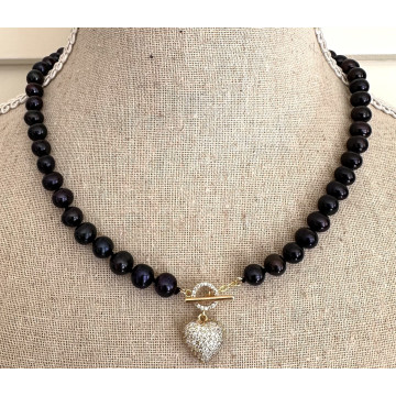 Black pearl 45cm with cz...