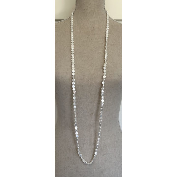 8mm faux coin pearl long-white