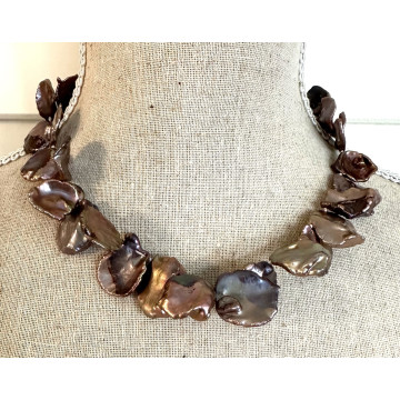 Natural keshi pearl, silver...