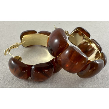Resin squares hoops-Tortise