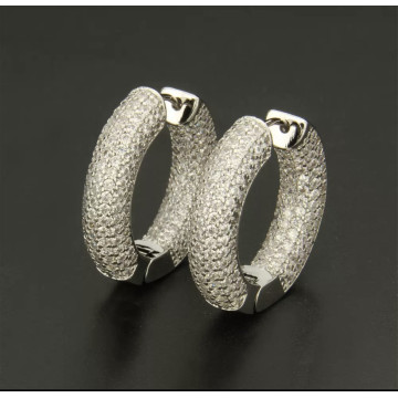 CZ Hoops, silver with...