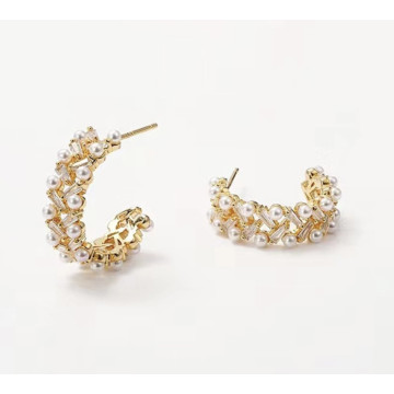 CZ & faux pearl encrusted...