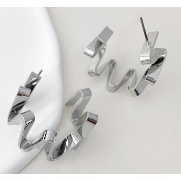 Swiggle hoops-Silver