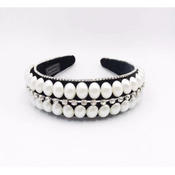 Oval faux pearl & CZ -...