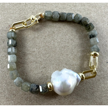 Faceted laboradite, gold...