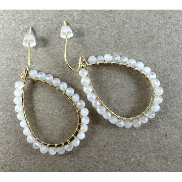 Teardrop white moonstone...
