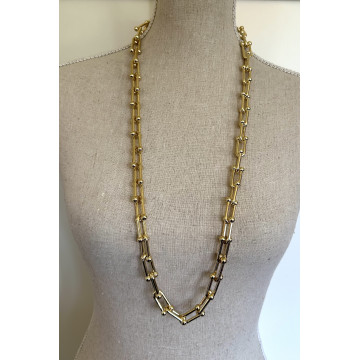 90cm gold chain link-Gold