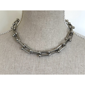 Short silver chain link-Silver