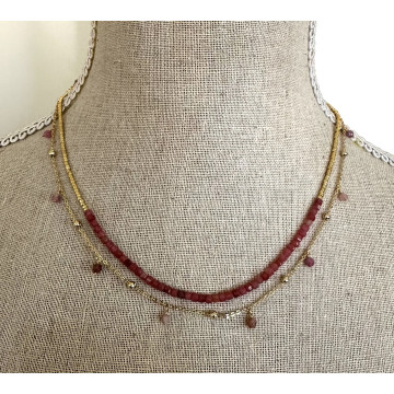 Fine chain & pink...