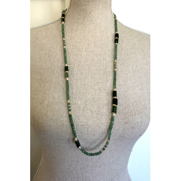 Cylindrical green agate...