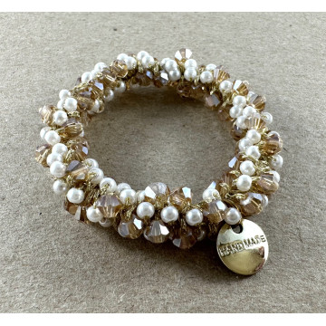 Crystal & faux pearl -...