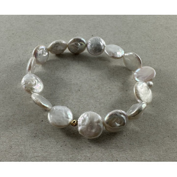 Natural coin pearl with...