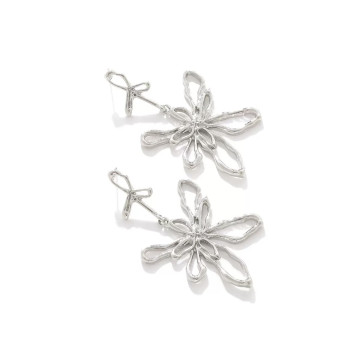 Abstract flower drops-silver