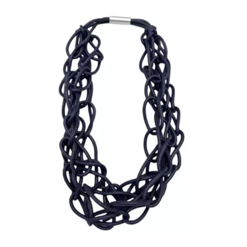 Tri strand rubber loops-Navy