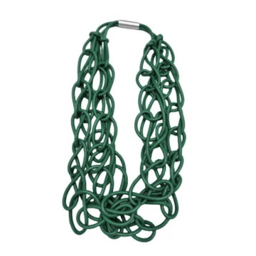 Tri strand rubber loops-Green