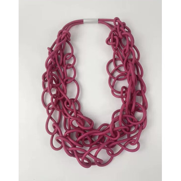 Tri strand rubber loops-Pink