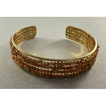Gold cuff bangle with 4...