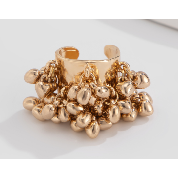 Adjustable band with gold...