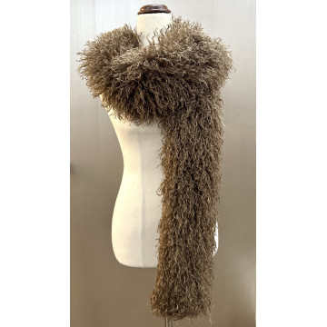 Fluffy 180cm poly scarf-Tan