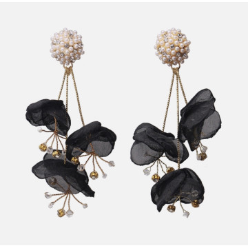 CZ & faux pearl studs long...
