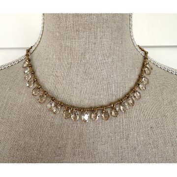 Teardrop crystals on short...