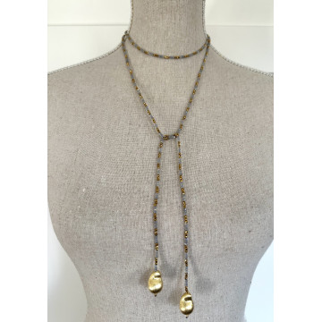 Lariat 120cm hematite &...