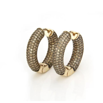 CZ Hoops, silver with...